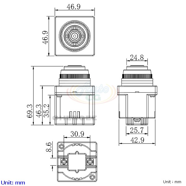 30mm埋入型蜂鳴器 尺寸圖