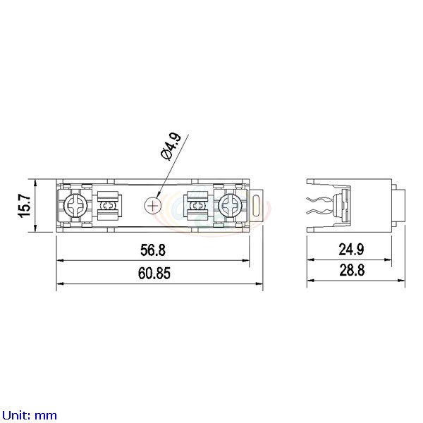 1P Din Rail Fuse blocks Dimension