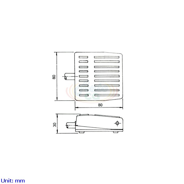 前踩式腳踏開關，踏板開關 尺寸圖